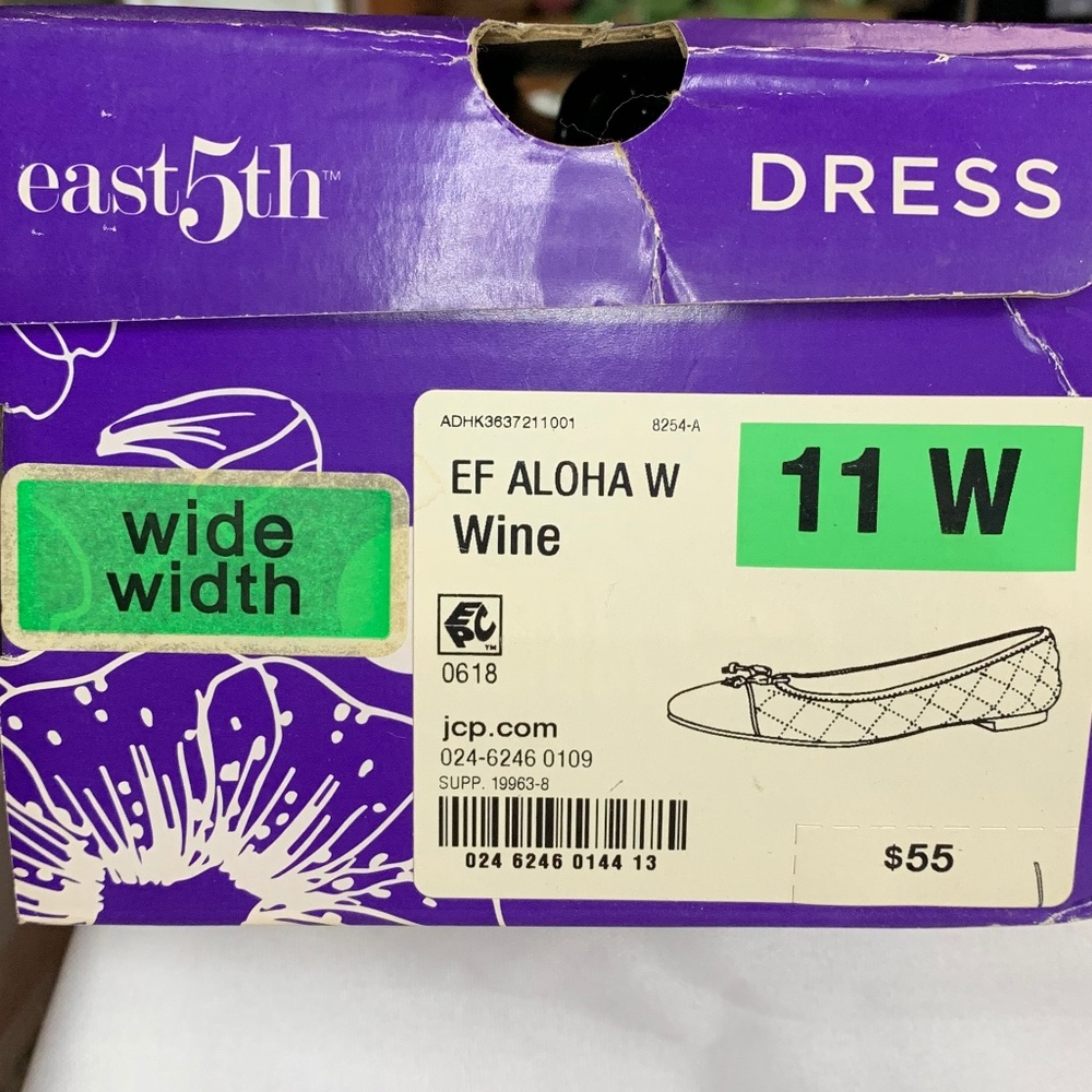 NIB! East 5th Slide on Dress Flats in Wine and Black! Size 11 W! - Picture 8 of 8
